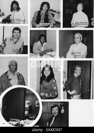 Das Jahrbuch „Polaris“ von der North High School 1978 zeigt die Schüler, Lehrer, Vereine, Leichtathletik und Veranstaltungen des Schuljahres 1977-1978. Stockfoto
