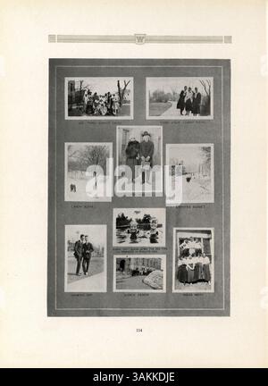Die 1917 erschienene Ausgabe des West High's Yearbook mit dem Titel Hesperian zeigt die Leistungen der Schüler, der Fakultät, der Sportmannschaften und verschiedene Schulveranstaltungen aus dem akademischen Jahr 1916-1917. Stockfoto