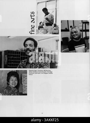 In diesem Jahrbuch „Collage“ 1974 der Marshall-University werden Studenten, Dozenten, Leichtathletik, Vereine und Veranstaltungen aus dem Schuljahr 1973-1974 vorgestellt. Stockfoto