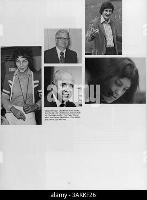 Das Jahrbuch „Collage“ 1974 der Marshall-University fasst die Höhepunkte des Studierendenlebens, der Lehrkräfte, der Leichtathletik, der Vereine und der wichtigsten Veranstaltungen des Schuljahres 1973-1974 zusammen. Stockfoto