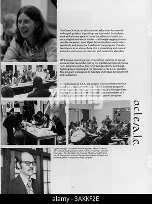 Das Jahrbuch „Collage“ 1974 der Marshall-University dokumentiert die Ereignisse, das Studentenleben, die Fakultät, die Leichtathletik und die sozialen Aktivitäten des Schuljahres 1973-1974. Stockfoto