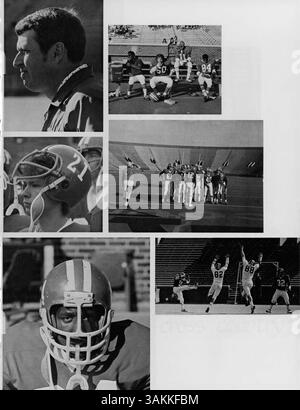 Das Collage Yearbook 1974 der Marshall University dokumentiert die Studenten, Lehrkräfte, Leichtathletik, Schulvereine und wichtige Ereignisse während des akademischen Jahres 1973-1974. Stockfoto