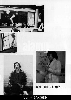 Das Jahrbuch „Bravura“ 1975 der Blake High School erfasst die Geschichte der Schüler, der Lehrkräfte, der Leichtathletik, der Vereine und der afroamerikanischen Geschichte aus dem Schuljahr 1974-1975. Stockfoto