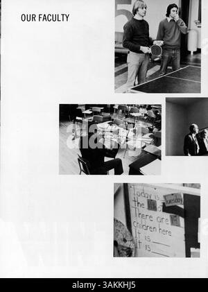 Das Jahrbuch „Bravura“ 1975 der Blake High School dokumentiert das Leben der Schüler, die Lehrkräfte, die Leichtathletik, die Vereine und die Geschichte der afroamerikanischen Geschichte während des akademischen Jahres 1974-1975. Stockfoto