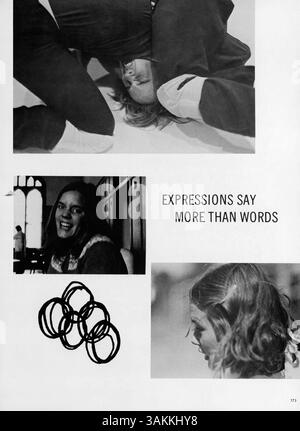 Das Jahrbuch „Bravura“ 1975 der Blake High School dokumentiert das Schuljahr 1974-1975 und dokumentiert die Geschichte von Studentenclubs, Leichtathletik, Lehrkörper und afroamerikanische Geschichte. Stockfoto