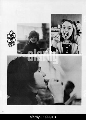 Das Jahrbuch „Bravura“ 1975 der Blake High School beleuchtet das Schuljahr 1974-1975 und dokumentiert das Leben der Schüler, Leichtathletik, Clubs, Lehrkräfte, und afroamerikanische Geschichte. Stockfoto