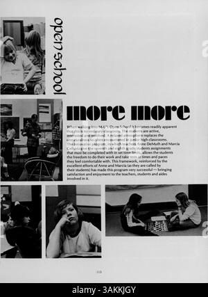 Das Jahrbuch der Marshall University 1974 enthält einen detaillierten Bericht über das Schuljahr 1973-1974 und dokumentiert Schüler, Lehrer, Schulvereine, Sportveranstaltungen, und andere wichtige Aktivitäten des akademischen Jahres. Stockfoto