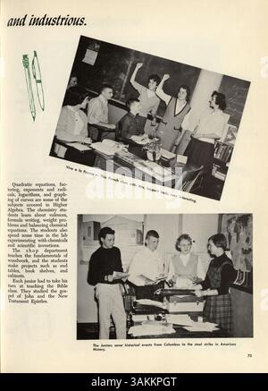Dieses Jahrbuch der Minnehaha Academy mit dem Titel Antler 1960 dokumentiert die Studenten, die Fakultät, die Leichtathletik, außerschulische Clubs und Veranstaltungen aus dem Schuljahr 1959-1960. Stockfoto