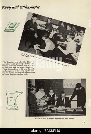 Das Geweih Jahrbuch 1960 der Minnehaha Academy dokumentiert die Schüler, Lehrer, Leichtathletik, außerschulische Aktivitäten und Schulveranstaltungen des Schuljahres 1959-1960. Stockfoto