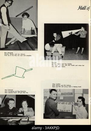 Das Jahrbuch der Minnehaha Academy 1960 mit dem Titel Antler 1960 zeigt Schüler, Lehrer, Sportmannschaften, Clubs und bedeutende Veranstaltungen aus dem Schuljahr 1959-1960. Stockfoto