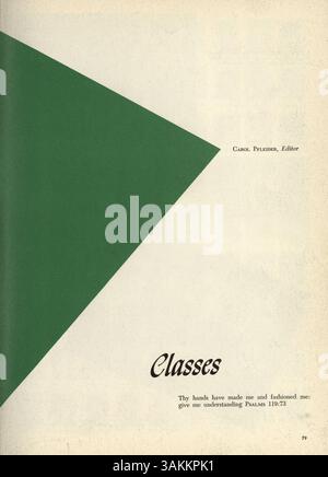 Das Jahrbuch Antler 1960 der Minnehaha Academy erfasst die Schüler, Lehrkräfte, Vereine, Leichtathletik und andere wichtige Ereignisse des Schuljahres 1959-1960. Stockfoto