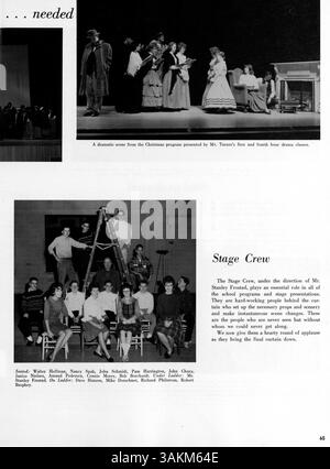 Das Tradewind Berufsjahrbuch 1962 aus Hennepin County beleuchtet die Leistungen von Schülern, Lehrern und Clubs während des Schuljahres 1961-1962 mit Schwerpunkt auf afroamerikanischer Geschichte und kulturellen Beiträgen. Stockfoto