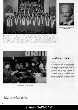 Diese Ausgabe 1962 des Berufsjahrbuchs Tradewind aus Hennepin County dokumentiert die Schüler, Lehrer, Vereine, Leichtathletik und Schulveranstaltungen des Schuljahres 1961-1962 mit einem Schwerpunkt auf der Geschichte der afroamerikanischen Bevölkerung. Stockfoto