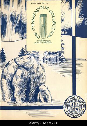 Das Polaris Yearbook 1958 der North High School dokumentiert die wichtigsten Schulereignisse, sportlichen Leistungen und die afroamerikanische Geschichte des Schuljahres 1957-1958. Stockfoto