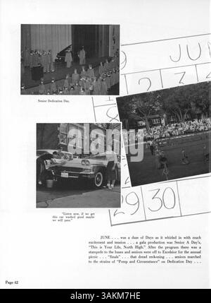 Das Polaris Yearbook 1958 der North High School beleuchtet das Schülerleben, die Lehrkräfte, die Sportmannschaften und die Beiträge afroamerikanischer Schüler während des Schuljahres 1957-1958. Stockfoto