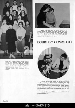 Dieses Polaris Jahrbuch 1958 von der North High fängt die Höhepunkte des Schuljahres 1957-1958 ein, darunter Schülerleben, Leichtathletik, Vereine und die Geschichte der afroamerikanischen Geschichte. Stockfoto