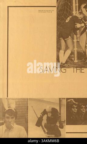 Das Windigo Jahrbuch 1981 der Edina West High School dokumentiert die wichtigsten Ereignisse, Schüler, Lehrer, Vereine und sportlichen Leistungen des Schuljahres 1980-1981. Stockfoto