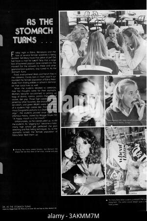 Das Windigo Jahrbuch 1981 der Edina West High School dokumentiert die akademischen und außerschulischen Aktivitäten des Schuljahres 1980-1981, einschließlich Lehrkörper, Studenten und Leichtathletik. Stockfoto