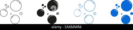 Blasenkreislinie Und Symbolsatz Volumenkörper. Air And Water Bubble Symbol Kollektion. Abbildung Des Isolierten Vektors Stock Vektor