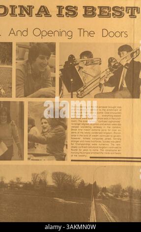 Das Windigo Jahrbuch 1981 der Edina West High School bewahrt Erinnerungen an das Schuljahr mit Schülerporträts, Highlights der Fakultät, Leichtathletik, Clubs, und andere wichtige Ereignisse. Stockfoto