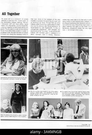 Das Jahrbuch Windigo '81 der Edina West High für 1981 spiegelt die Aktivitäten des Jahres wider und zeigt die Schülerschaft, Lehrkräfte, Vereine, sportliche Leistungen und wichtige Schulveranstaltungen. Stockfoto