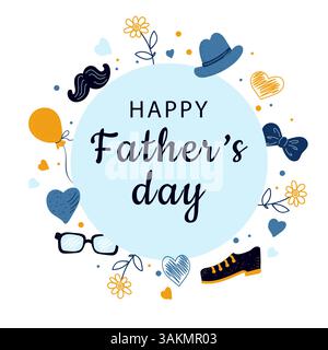 Vatertag-Design-Element für Grußkarte, Poster, Banner, Flyer. Stock Vektor