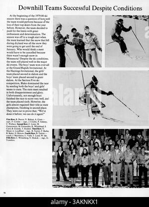 Diese Ausgabe des Blake Yearbook „Reflections“ von 1980 zeigt das Schuljahr 1979-1980 und dokumentiert das Leben von Schülern, Dozenten, Vereinen und Sportmannschaften. Stockfoto