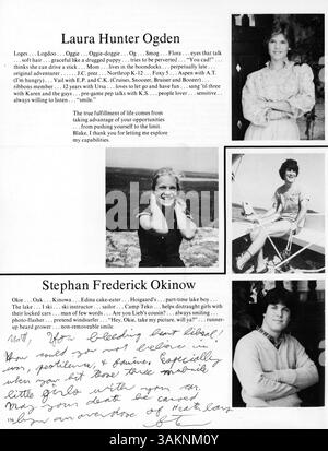 Die 1980 erschienene Ausgabe des Blake Yearbook, „Reflections“, dokumentiert wichtige Schulereignisse und enthält Beiträge der Schüler, Lehrkräfte und Aktivitäten aus dem Schuljahr 1979-1980. Stockfoto