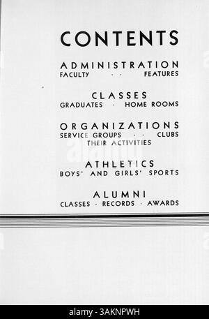 Das Wahian Jahrbuch von 1935 bietet eine umfassende Aufzeichnung des akademischen Jahres der Washburn High School und zeigt Schüler, Lehrer, Sportmannschaften und außerschulische Aktivitäten von 1934 bis 1935. Stockfoto