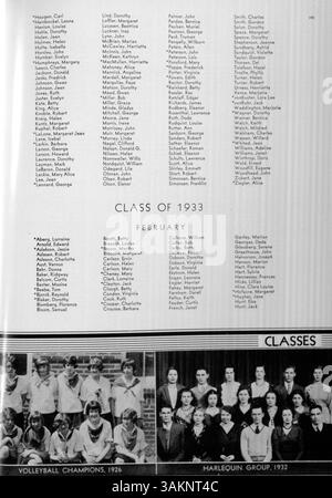 Das Wahian Yearbook 1935 bietet eine Momentaufnahme der Schüler, Dozenten und Aktivitäten der Washburn High School und dokumentiert die wichtigsten Ereignisse des akademischen Jahres 1934-1935 in Minneapolis. Stockfoto