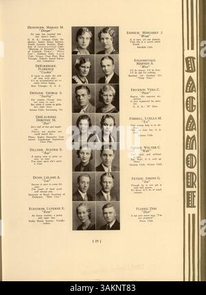 Das Sagamore Jahrbuch 1932 der Roosevelt High School dokumentiert Schüler-, Lehrer-, Sport- und außerschulische Aktivitäten aus dem Schuljahr 1931-1932. Stockfoto