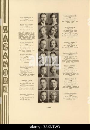 Das Sagamore Jahrbuch 1932 der Roosevelt High School dokumentiert Schüler-, Lehrer-, sportliche und außerschulische Aktivitäten des Schuljahres 1931-1932. Stockfoto