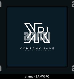 Abstraktes KR-Logo – Initial Monogramm Template für Alphabet K und R Stock Vektor