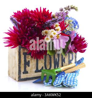 Garten Blume Bouquet mit Hydrangea Kosmos und andere Stockfoto