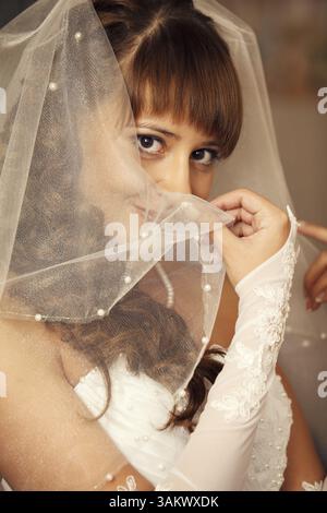 Wunderschöne Braut. Nahaufnahme Hochformat Stockfoto