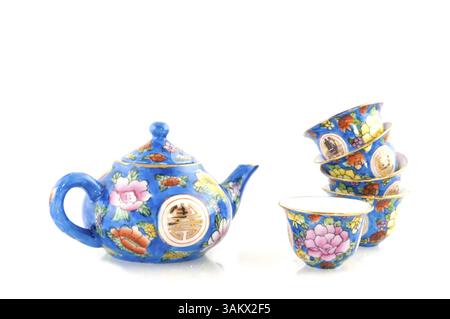 Chinesische blue Geschirr Stockfoto