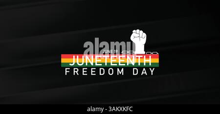 Feiere und feiere die Bedeutung des Juneteenth Freedom Day am 19. Juni Stock Vektor