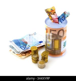 Wir sparen Euro für schlechte Zeiten Stockfoto