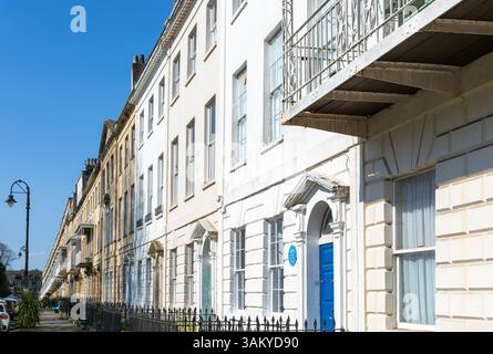 Historische Gebäude georgianischer Stil Terrassenhäuser, West Mall, Clifton, Bristol, England, britische Architekten T Foster und W Oakley, um 1843 Stockfoto