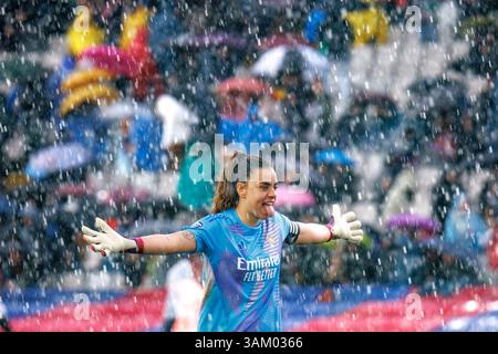 Barcelona, Spanien. März 2025. Misa Rodriguez feiert den Sieg in der spanischen Frauenliga, Liga F, dem Fußballspiel zwischen dem FC Barcelona und Stockfoto