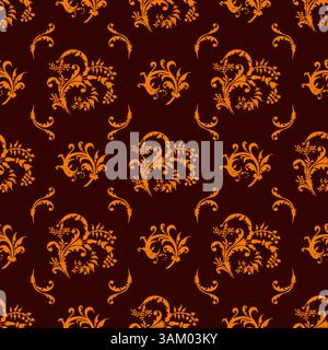 Nahtloses Damastvektor-Muster, Vintage Paisley-Elemente Stock Vektor