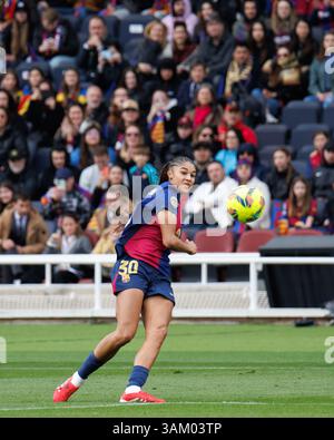 Barcelona, Spanien. März 2025. Sydney Schertenleib in der spanischen Frauenliga, Liga F, Fußballspiel zwischen dem FC Barcelona und Rea Stockfoto
