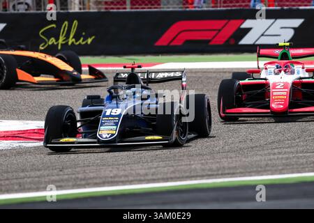 Sakhir, Bahrain. April 2025. 19 GIUSTI Alessandro (fra), MP Motorsport, Dallara F3 2025, Aktion während der 2. Runde der FIA Formel 3 Meisterschaft 2025 vom 11. Bis 13. April 2025 auf dem Bahrain International Circuit, in Sakhir, Bahrain - Foto Eric Alonso / DPPI Credit: DPPI Media/Alamy Live News Stockfoto