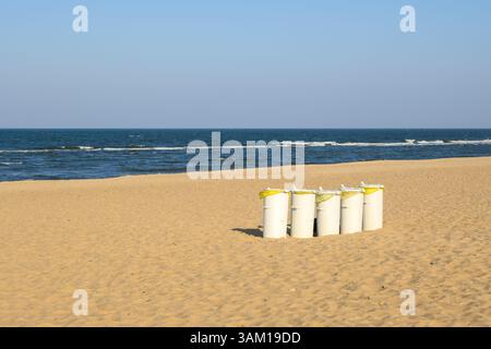 Langer, sandiger Stogi-Strand an der Ostsee in Danzig. Polen Stockfoto