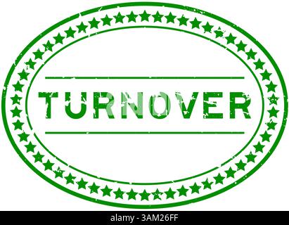 Grunge grünes Umsatzwort ovaler Gummisiegelstempel auf weißem Hintergrund Stock Vektor