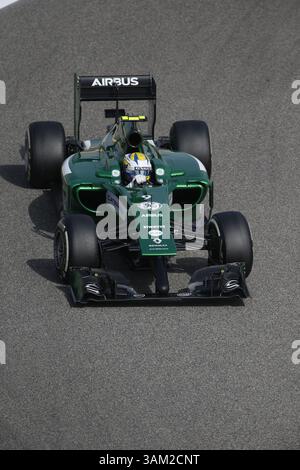 April 2014 - Manama, BAHRAIN, BAHRAIN - Marcus ERICSSON, SWE, . Team Caterham F1, Caterham CT05, Renault Energy F1 2014,.BAHRAIN – Rennstrecke MANAMA, Shakir – 04/04/2014 – Formel 1, F1, Formel 1 – Bild zur Gebührenpflicht (Credit Image: © David McIntyre/ZUMAPRESS.com) Stockfoto
