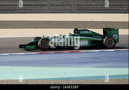 April 2014 - Manama, BAHRAIN, BAHRAIN - Marcus ERICSSON, SWE, . Team Caterham F1, Caterham CT05, Renault Energy F1 2014,.BAHRAIN – Rennstrecke MANAMA, Shakir – 05/04/2014 – Formel 1, F1, Formel 1 – Bild zur Gebührenpflicht (Credit Image: © David McIntyre/ZUMAPRESS.com) Stockfoto
