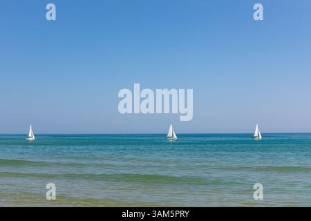 Segelboote Sitges, Katalonien, Spanien. Stockfoto
