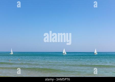 Segelboote Sitges, Katalonien, Spanien. Stockfoto