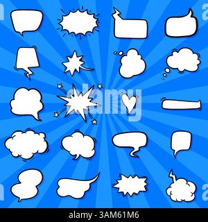 Set handgezeichneter Sprechblasen im Comicstil Stock Vektor